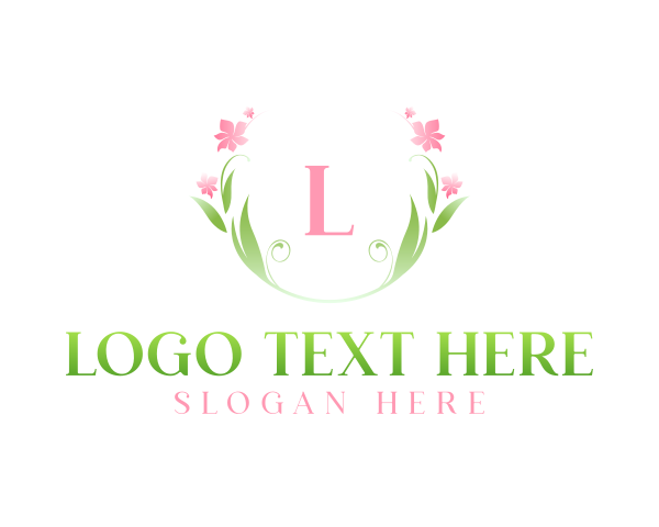 Elegant Floral Wreath Emblem